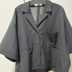 LEPSIM オープンカラー 半袖シャツ ブラック