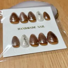 ブラウン グラデーション ネイルチップ 10個セット