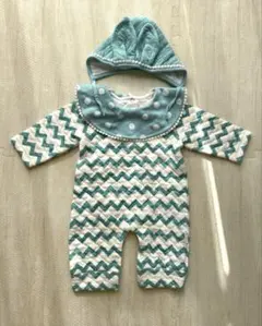 海外こども服　カバーオール　ボンネットつき　60