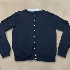 カーディガン レース襟付き