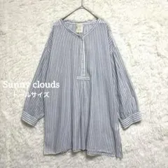 Sunny clouds リネン混 ストライプ トールサイズ チュニック シャツのサムネイル