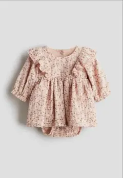H&M フラワープリント ワンピース ベビーロンパース