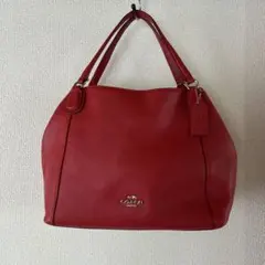 COACH レザー ハンドバッグ（レッド）のサムネイル