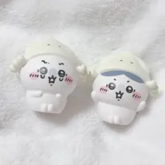 【値下げ】ちいかわ水族館　ソフビ　イカのぼうし　ちいかわ　ハチワレ　2個セット