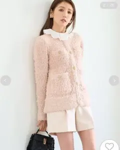 【新品】セルフォード 完売 美香さん着用 ツイードニットカーディガン