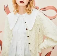 POPPY あさぎーにょ ブルーフラワーリブニットカーディガン - メルカリ