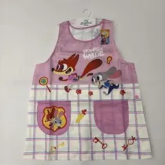 ズートピア ピンク　ディズニー保育士エプロン　フリーサイズ　新品未使用のサムネイル