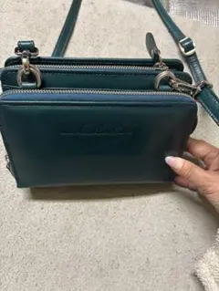 ダークグリーン レザー お財布ショルダーバッグ❣️