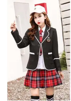 新品 韓国制服 セット ジャケット ブレザー スカート ネクタイ レディース
