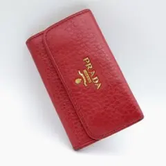 PRADA プラダ レザー キーケース 6連 鍵 鍵ケース 赤 レッド 箱つき