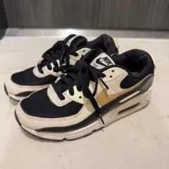 NIKE ナイキ エアマックス 90 ベージュ ブラック ゴールド 23.5cm