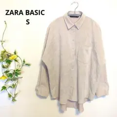 ザラベーシック 細コーデュロイシャツ オーバーブラウス S