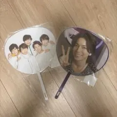 嵐ミニうちわ2本セット　嵐集合、松本潤