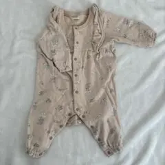 【値下げ】ベージュロンパース 60-70cm