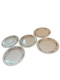 オールドノリタケ花柄装飾の皿5枚セット