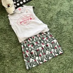 新品】アルベロベロ♡ブタちゃん刺繍デニムパンツストレッチカプリ丈