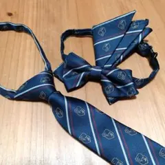 コムサキッズ　ネイビー ストライプ ネクタイセット　兄弟おそろい