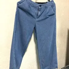 ウエストゴム デニムパンツ ブルー・綿100%のサムネイル