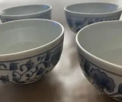 未使用 たち吉 唐草 陶器 椀 4個セット