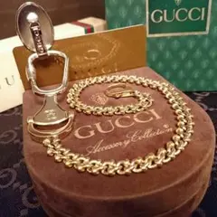 綺麗GUCCI OLD オールドグッチ キーリング チェーン GGフック