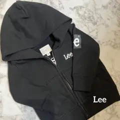【Lee】美品 ジップアップパーカー フード付き 黒 ユニセックス ロゴ入り