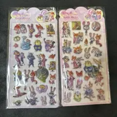 新品未開封　ズートピア　立体シール　ぷっくりシール　2枚セット　おまけ付き