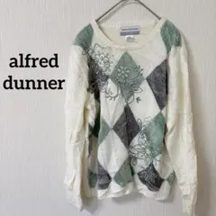 美品✨️alfred dunner ニット セーター ホワイト 花 刺繍 トップス