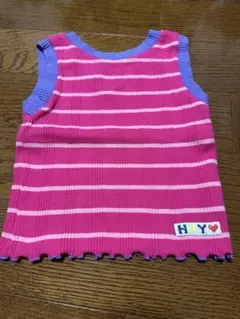 ストライプ Vネック ノースリーブタンクトップ 100cm