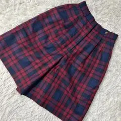 ［良品］DAKS LONDON チェック柄 キュロット ネイビー Sのサムネイル
