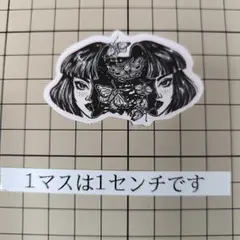 モノクロ蝶と二つの顔のステッカー　No.S439