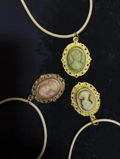 レアカラー♡90svintage antique カメオ　チョーカー　古着屋