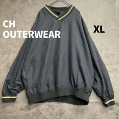 シーエイチアウターウェア Vネック ナイロンプルオーバー 紺 XL【6646】