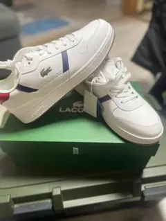 新品タグ付きLACOSTE ホワイト レッド ブルー スニーカー 27㎝ - メルカリ