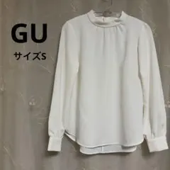 【GU】ジーユー スタンドカラーブラウス(長袖) サイズS オフホワイトのサムネイル