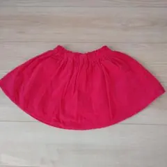 キッズ　コーデュロイ　赤　スカート　サマンサモスラーゴム