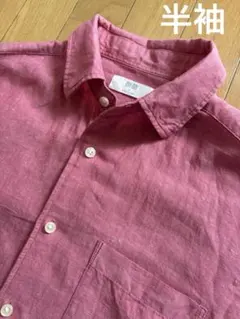 UNIQLO リネンシャツ ピンク Mサイズのサムネイル