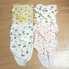 ユニクロ 長袖ベビー肌着 4枚 綿100% まとめ売り