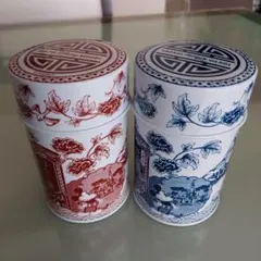 ミッキーマウス 茶筒 赤青セット