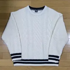 RODEO CROWNS ケーブルラインニットトップス ホワイトMサイズ