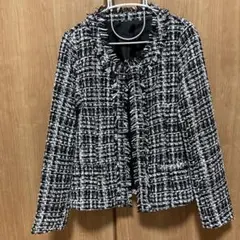 ツイードフリンジジャケット ブラック・ホワイト