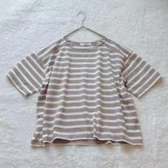 サマンサモスモス ボーダーTシャツ ベージュ 白 ゆったり 春夏 人気