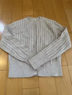 IENA ケーブルクルーネックカーディガン ナチュラルのサムネイル