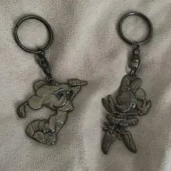 ミッキーマウス ミニーマウスメタルキーホルダー