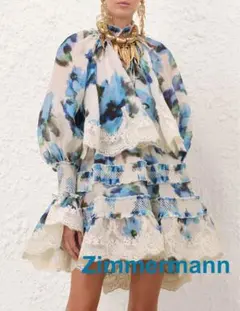 ま*な様 Zimmermannドット柄 フリル ワンピース オリーブ サイズ 0