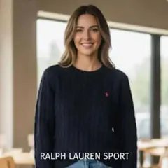 RALPH LAUREN SPORT カシミヤ混 セーター ネイビー 極美品L