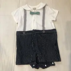 【プティマイン】蝶ネクタイ付き カバーオール 70