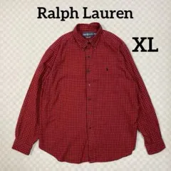 Ralph Lauren ラルフローレン　チェックシャツ　XLサイズ レッド