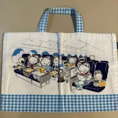 未使用に近い♡ ファミリア ANA レッスンバッグ 刺繍 くま 飛行機 グレー ANA創立70周年記念A-style企画第二弾「familiar」キャラクターが