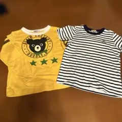 ミキハウス ダブルビー ロンT ボーダー Tシャツ 2枚セット 120cm