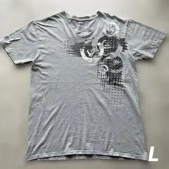 アメリカ古着半袖Tシャツ VネックTシャツ グレー Lサイズ USA アメカジ